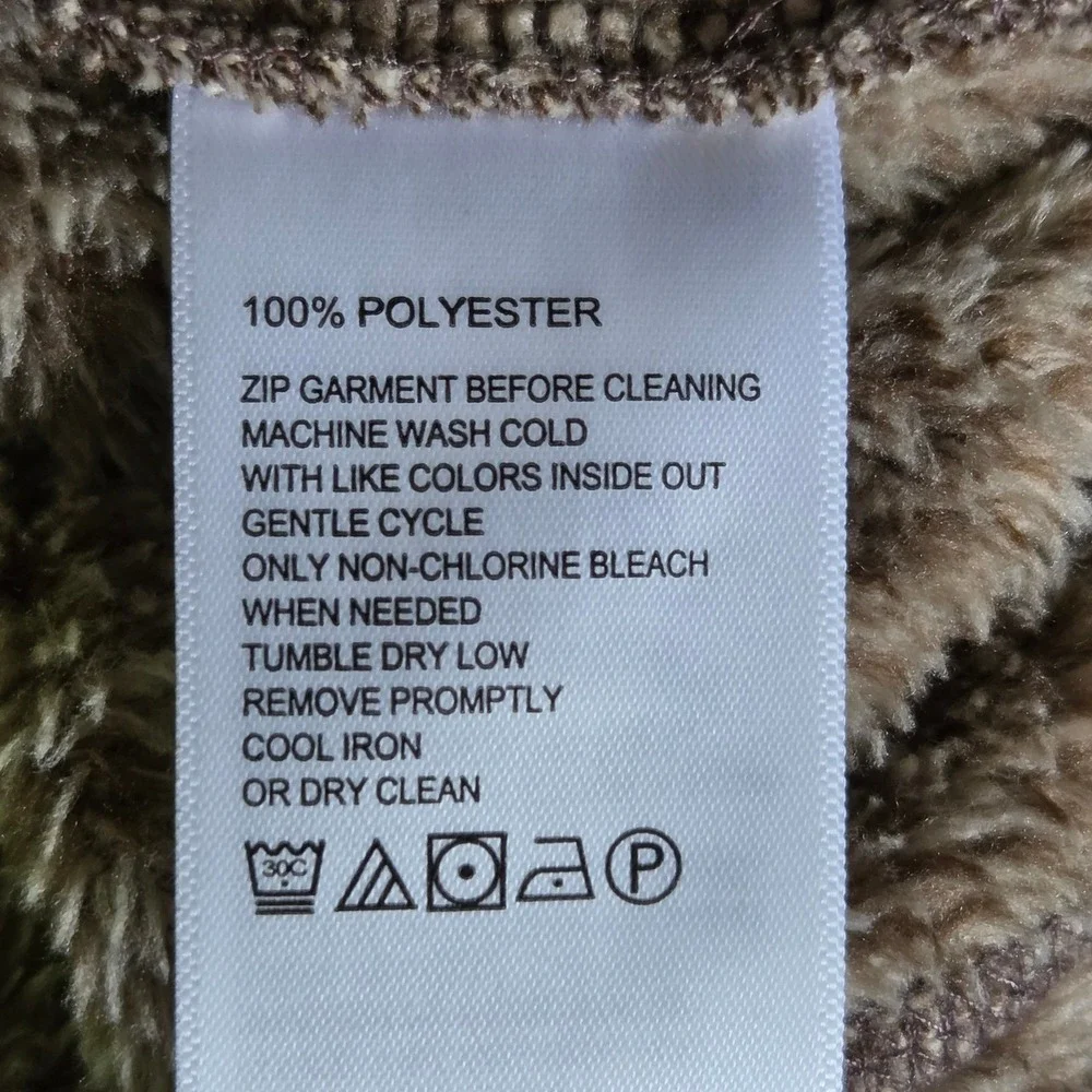 Tommy Bahama‎ Mens Brown Marl High Pile Fleece Quarter Zip Pullover XL Pockets